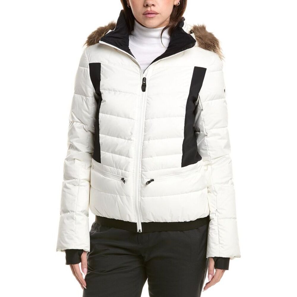 Post Card Womens  Fox Fur-Trim Down Ski Jacket, White